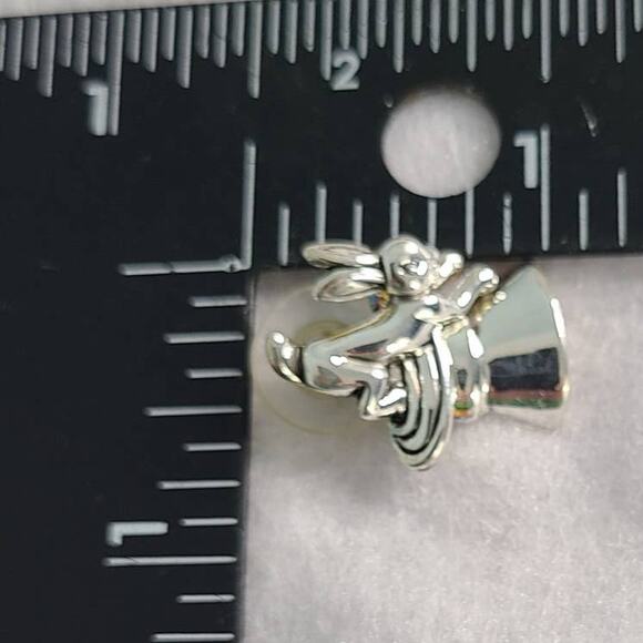 Vintage Easter Bunny Egg Gold tone Metal Stud Earrings 1" NEW Deadstock - Picture 4 of 5